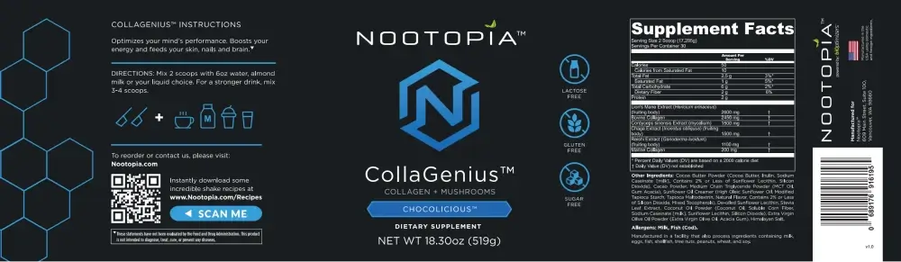 Nootopia CollaGenius Ingredients